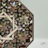 صورة قاعدة أكواب (كوستر) خشبية ثمانية مُطعمة بالصدف الطبيعي والموزاييك