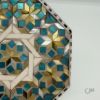 صورة قاعدة أكواب (كوستر) خشبية ثمانية مُطعمة بالصدف الطبيعي والموزاييك